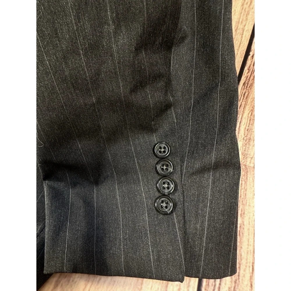 Joseph A Bank Men Blazer 50REG‎ Dark Gray Pinstriped 100% Wool 2 Button Front